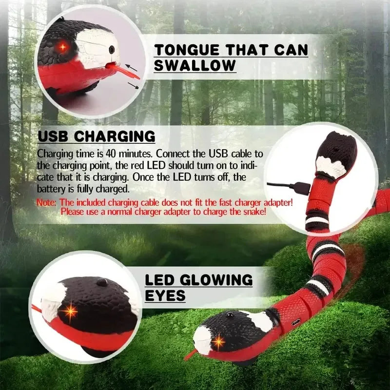 Motion-Activated Electronic Snake Cat Toy | USB Rechargeable Interactive Pet Toy for Cats & Dogs | Lonoma