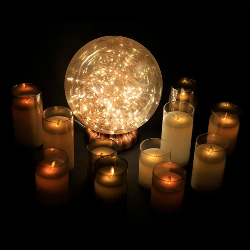 Flameless LED Pillar Candles Set of 3, Battery Operated Flickering Candles with Timer, Amber Smoke Clear for Dining Table & Mantel Decor | Lonoma