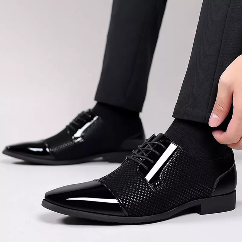 Textured Oxford Formal Shoes with Lace-Up Closure for Weddings and Smart Occasions | Koossa