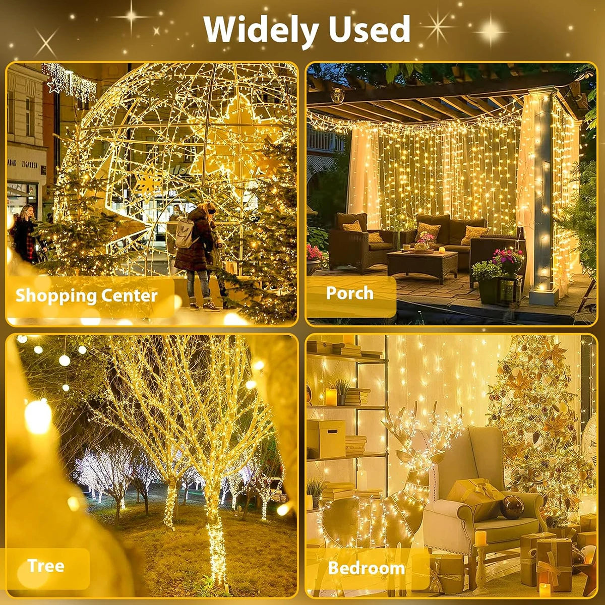 Outdoor LED String Lights 66-328 ft Warm White Cool White Plug-In for Patio Garden Deck Holiday Party Wedding | Lonoma