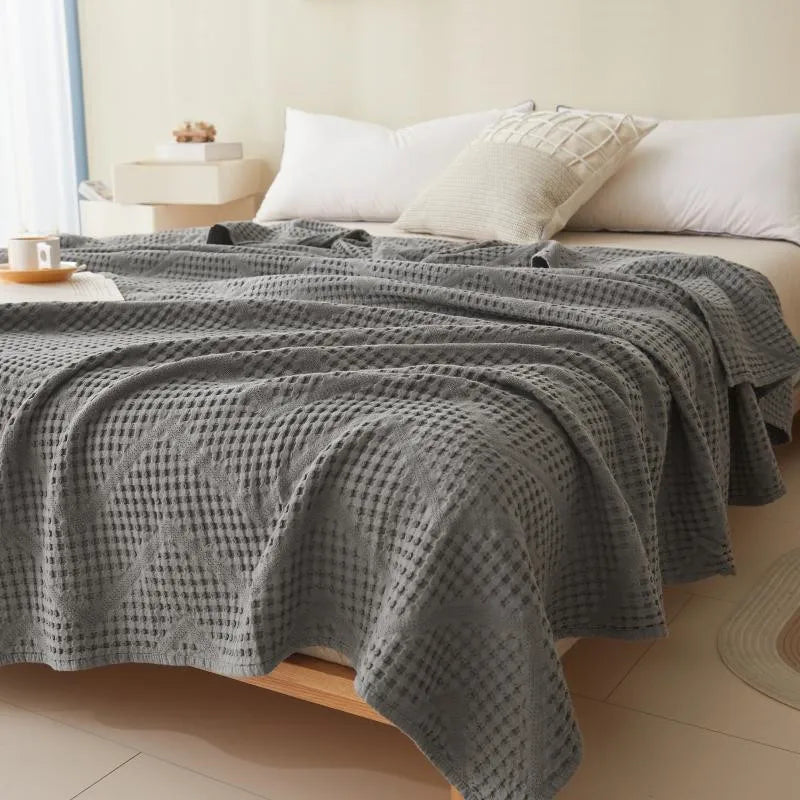 Lightweight Cotton Throw Blanket for Couch Bed Sofa All Season Breathable Woven Coverlet Bedspread Home Decor | Lonoma