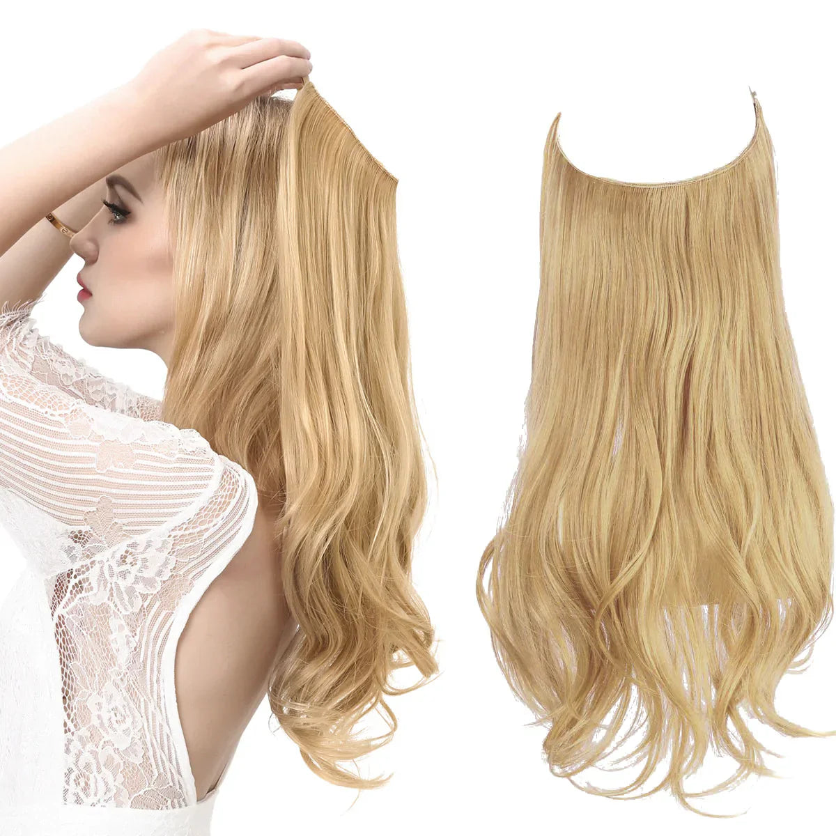 Women's Blonde Human Hair Extensions — Natural Wavy Volume for Effortless Length & Styling | Koossa