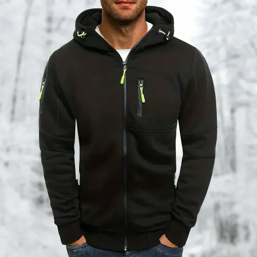 Men's Zip-Up Hooded Sweatshirt — Relaxed Fit Casual Jacket for Everyday Comfort & Layering | Koossa