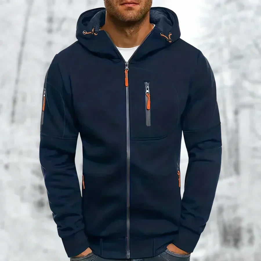 Men's Zip-Up Hooded Sweatshirt — Relaxed Fit Casual Jacket for Everyday Comfort & Layering | Koossa