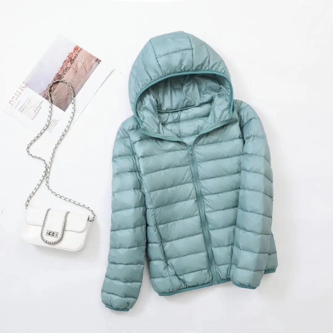 Women's Hooded Puffer Jacket — Lightweight Quilted Coat for Autumn & Winter Layering | Koossa