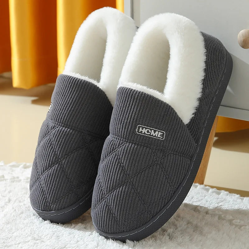 Plush Slippers for Women Men Indoor House Shoes Fuzzy Faux Fur Slip-On Soft Sole Winter Warm Cozy Footwear Home Bedroom Slides | Lonoma