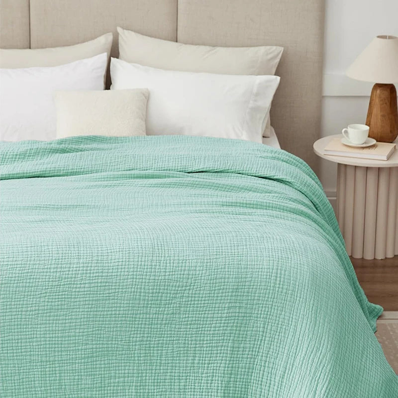 Six-Layer Cotton Gauze Throw Blanket Lightweight Breathable All-Season Coverlet for Couch Living Room Bedroom Adults | Lonoma