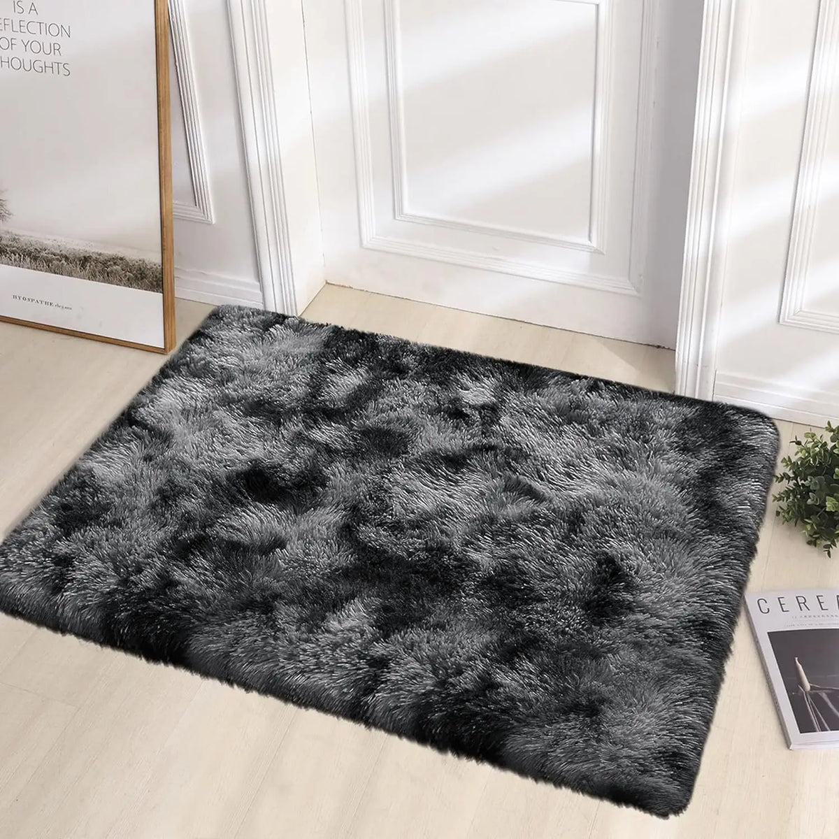 Tie-Dye Area Rug Non-Slip Machine Washable Floor Mat for Living Room Bedroom Entryway Multi-Color Polyester Carpet with PVC Backing | Lonoma