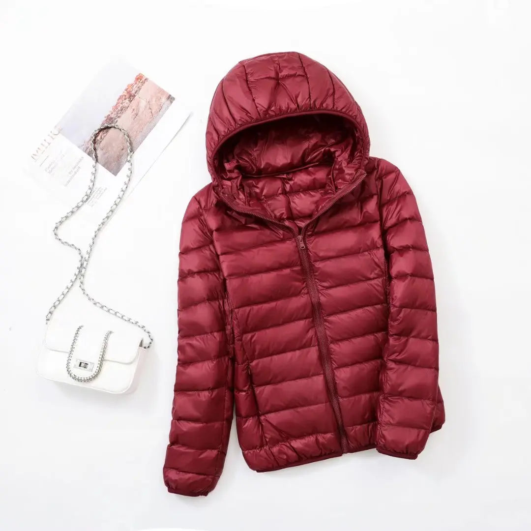 Women's Hooded Puffer Jacket — Lightweight Quilted Coat for Autumn & Winter Layering | Koossa