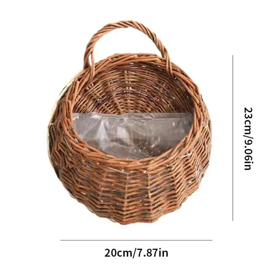 Panier suspendu en rotin naturel tressé à la main pour plantes vertes mur intérieur extérieur décoration | Koossa