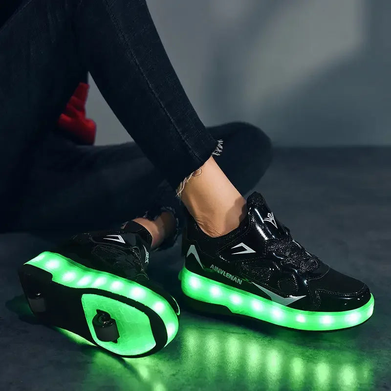 Children's LED Light-Up Roller Shoes — Fun Wheeled Skate Trainers for Active Kids & Outdoor Play | Koossa
