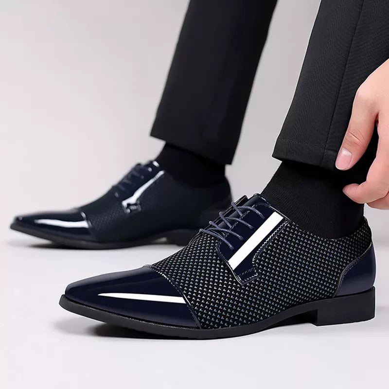 Textured Oxford Formal Shoes with Lace-Up Closure for Weddings and Smart Occasions | Koossa