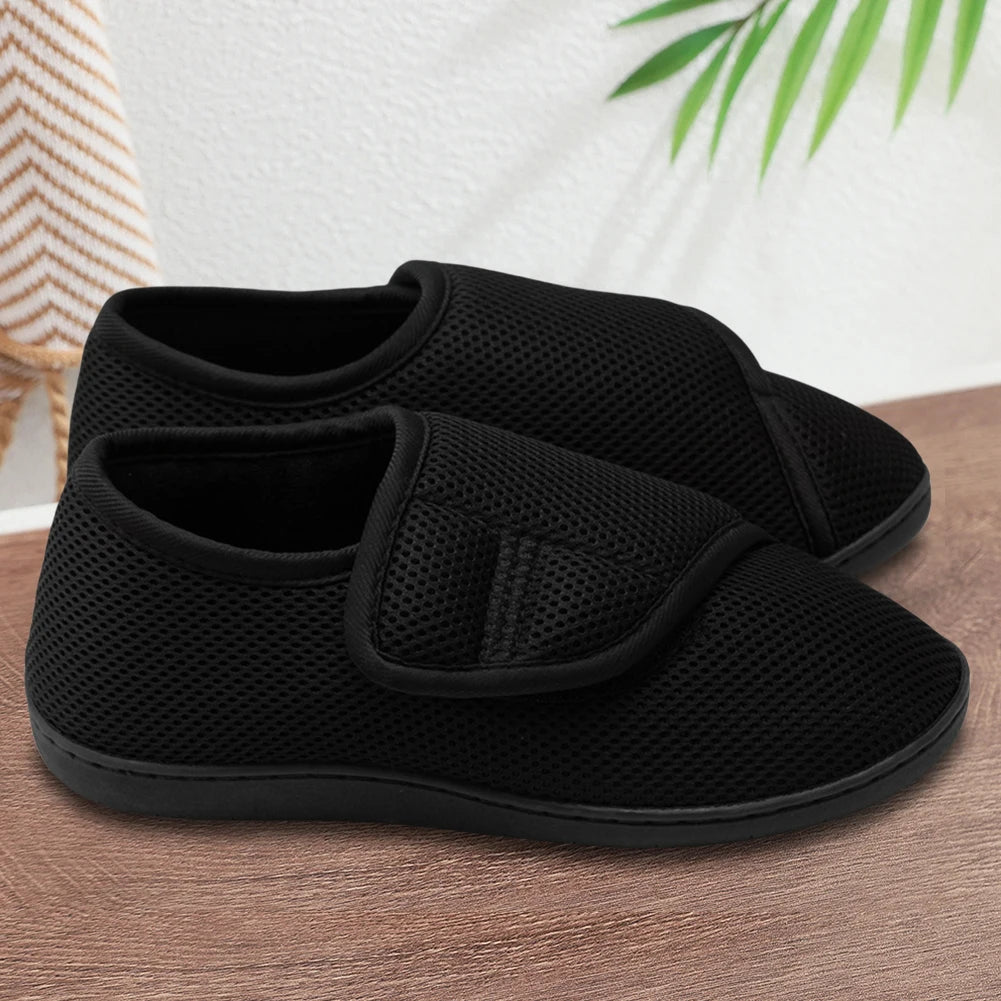 Adjustable Hook-and-Loop Sneakers for Swollen Feet with Plush Lining | Extra-Wide Orthopedic Slip-On Shoes for Edema Relief | Breathable | Lonoma