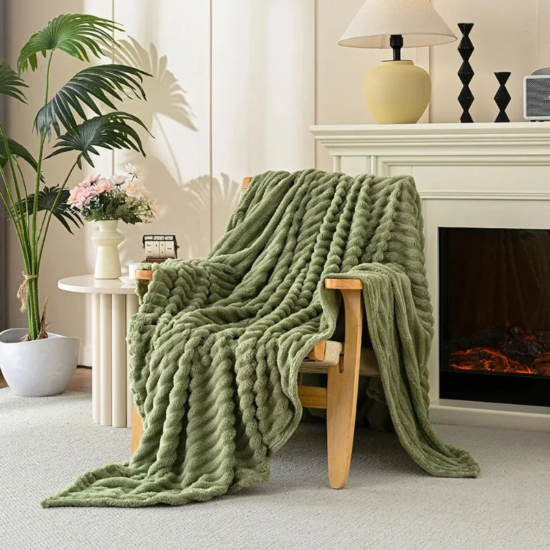 Ultra Soft Coral Fleece Throw Blanket Plush Cozy Warm Bed Sofa Cover Double Sided Fluffy All Season Lightweight Comfort Blanket | Lonoma
