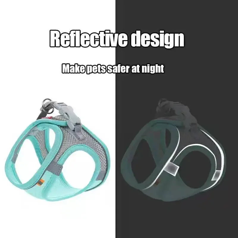 Cat Harness and Lead Set Reflective Breathable Mesh Vest Escape Proof Adjustable Small Medium Dogs Walking | Koossa