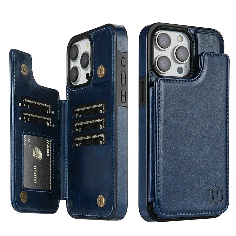 Magnetic Wallet Phone Case with RFID Blocking for iPhone β Premium Faux Leather Flip Cover with Card Slots & Kickstand | Lonoma