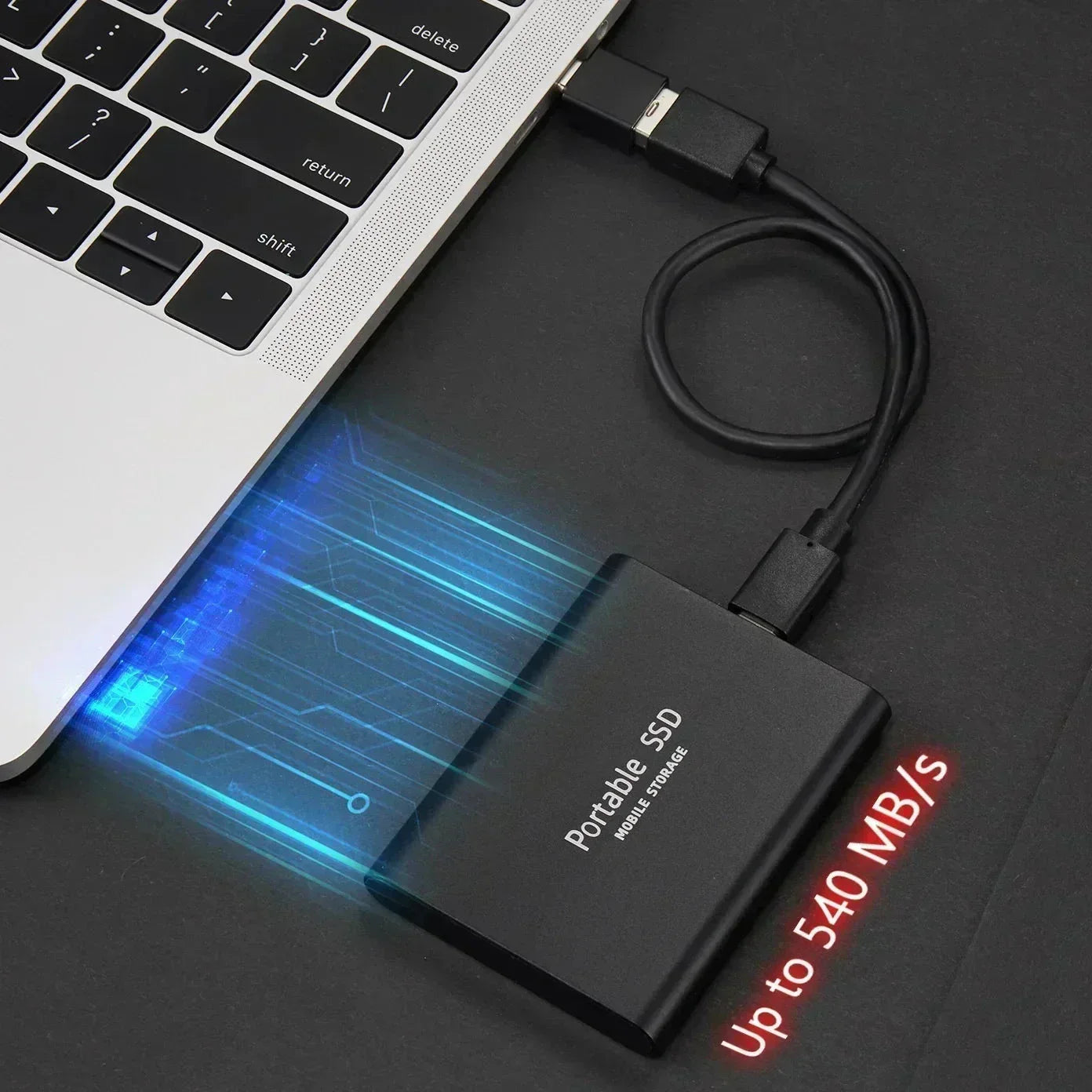 Disque SSD externe 2 To ultra-rapide portable pour backup professionnel et transfert de fichiers haute vitesse | Koossa
