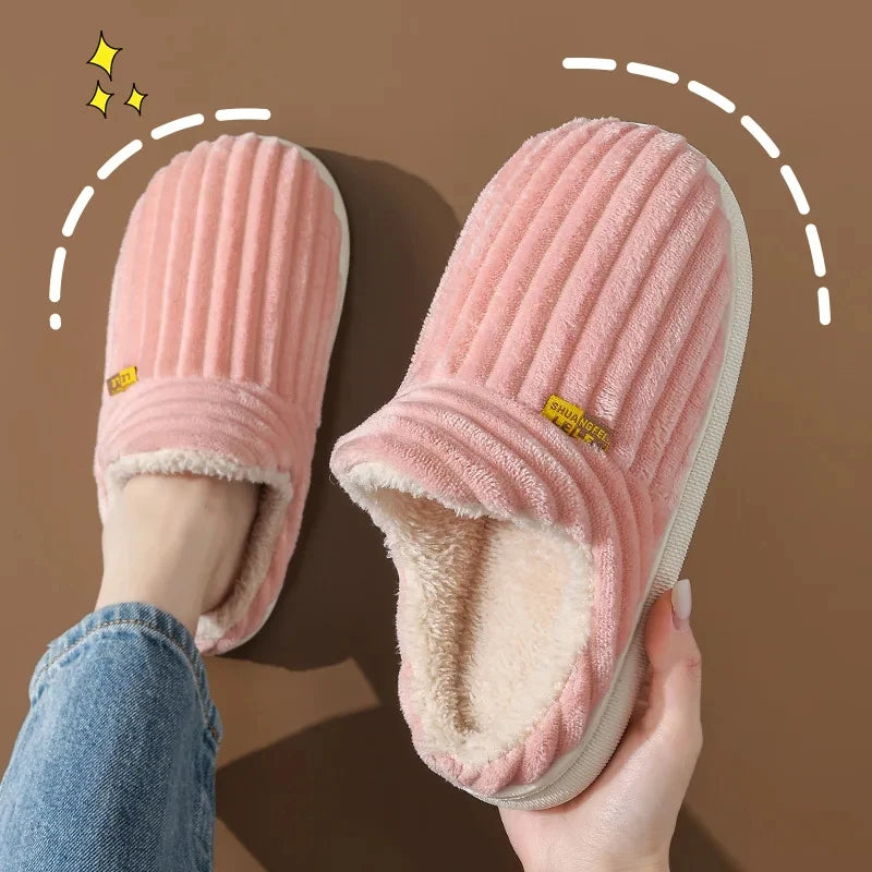 Plush Slippers for Women Men Indoor House Shoes Fuzzy Faux Fur Slip-On Soft Sole Winter Warm Cozy Footwear Home Bedroom Slides | Lonoma