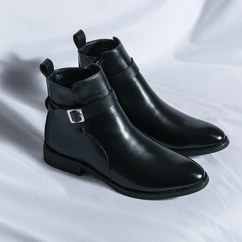 Men's Chelsea Boots in Supple Leather with Elasticated Side Gussets | Classic Ankle Boots for Smart Casual and Formal Occasions | Koossa