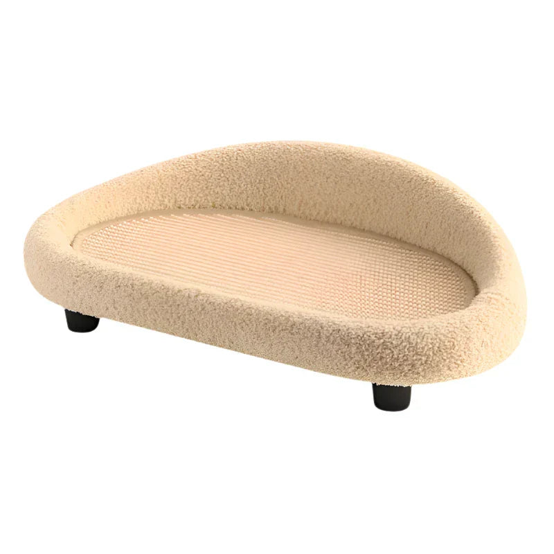 Cat Bed with Scratching Pad 2-in-1 Sisal Round Warm Cushion Kitten Scratcher Cosy Sleeping Basket Claw Sharpening Mat Natural | Koossa