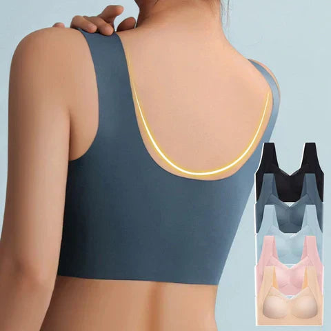 Women's Seamless Comfort Bra in Black, Beige, Navy, Pink & Powder Blue – Everyday Support with Invisible Finish | Koossa