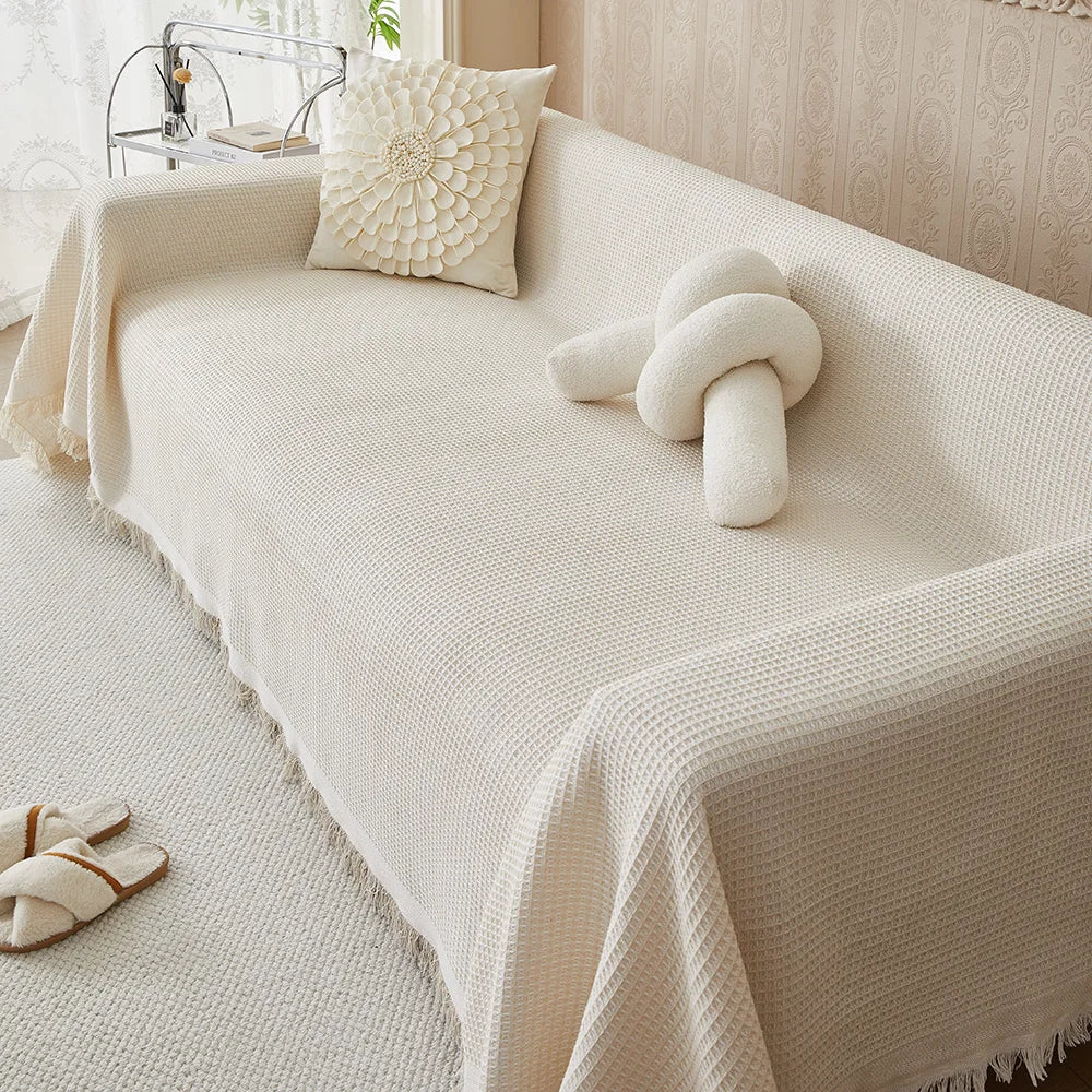 Housse de Canapé en Coton Respirant Antidérapant Style Scandinave Protection Textile Lavable pour Salon | Koossa