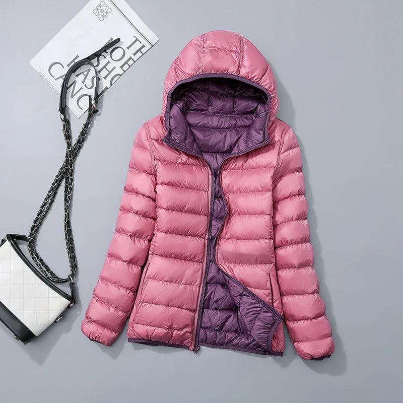 Women's Hooded Puffer Jacket — Lightweight Quilted Coat for Autumn & Winter Layering | Koossa