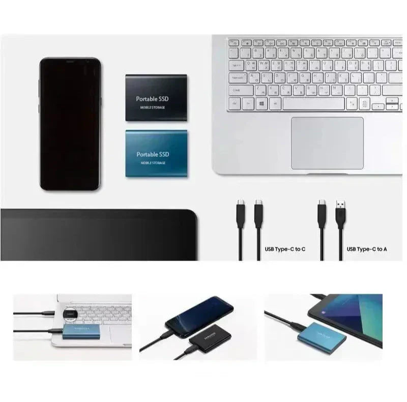 Disque SSD externe 2 To ultra-rapide portable pour backup professionnel et transfert de fichiers haute vitesse | Koossa