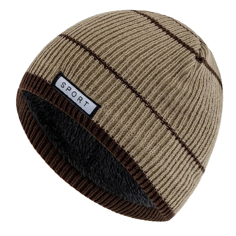 Fleece-Lined Knit Beanie for Cold Weather - Unisex Plush Skull Cap for Skiing and Winter Outdoor Activities | Lonoma