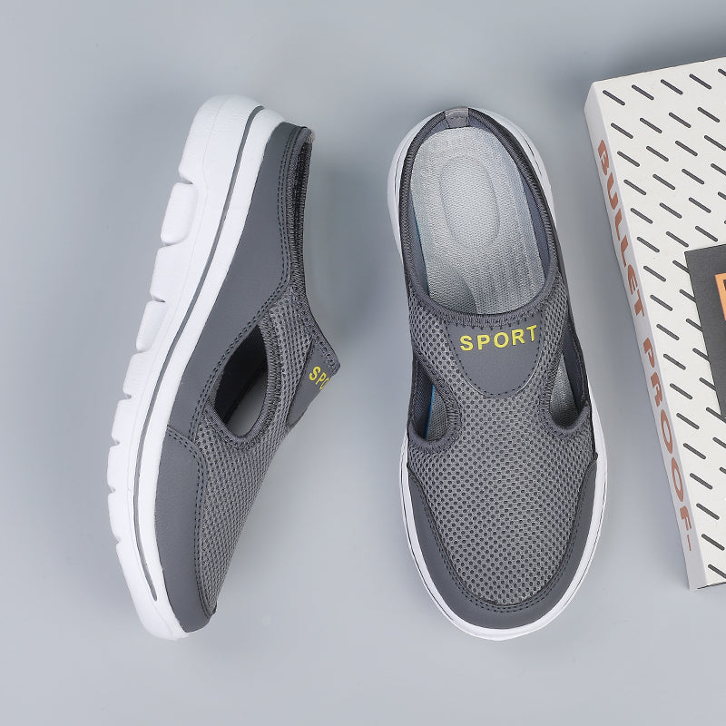 Men's Breathable Slip-On Mules with Side Cut-Outs — Lightweight Summer Shoes for Casual Everyday Wear | Koossa