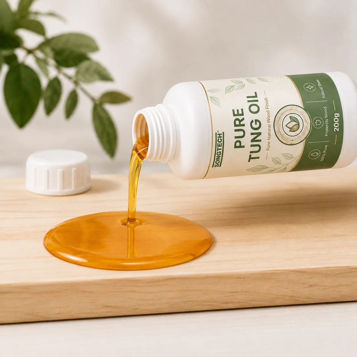 Pure Tung Oil Wood Finish for Cutting Boards, Furniture & Floors – 7 oz Food-Safe Natural Wood Conditioner & Protector | Lonoma