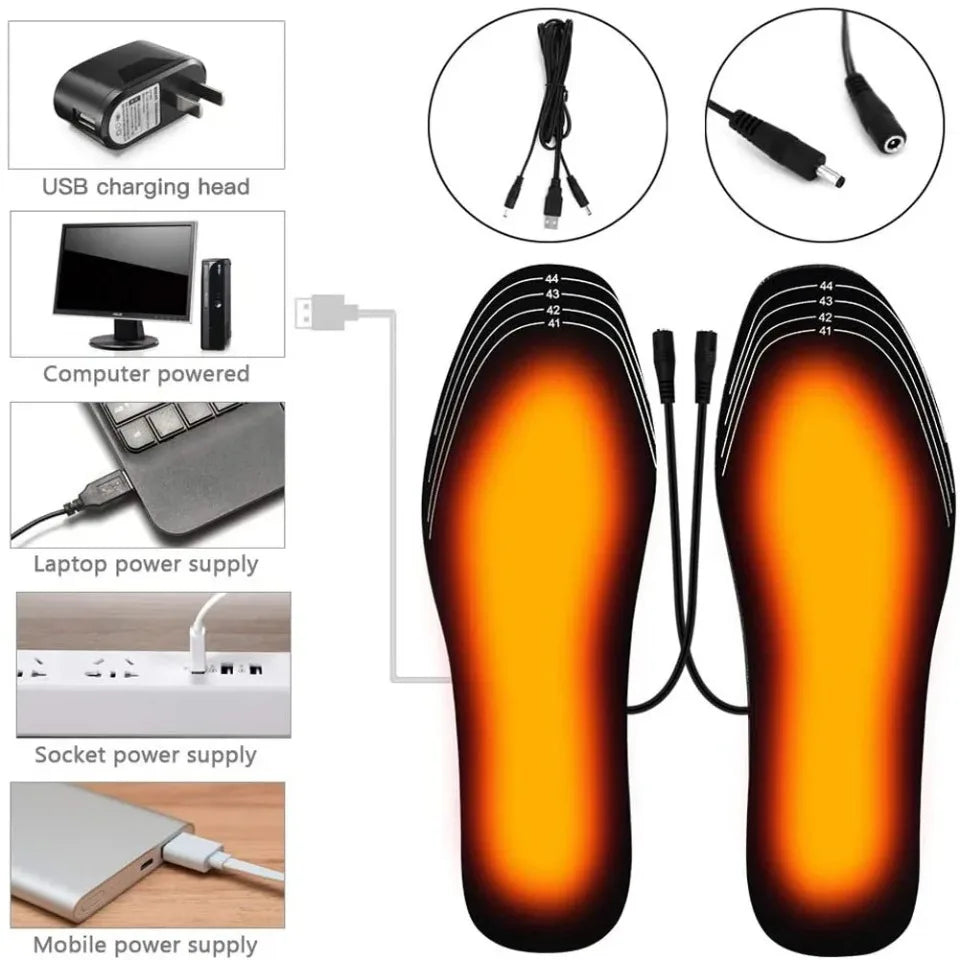 Rechargeable Electric Heated Shoe Insoles Trim-to-Fit Winter Foot Warmers for Skiing Hiking Outdoor Work | Lonoma