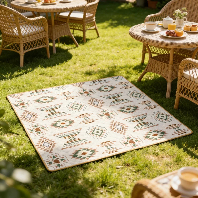 Tapis de pique-nique matelassé 200 × 300 cm imperméable motif bohème pour jardin plage camping famille | Koossa