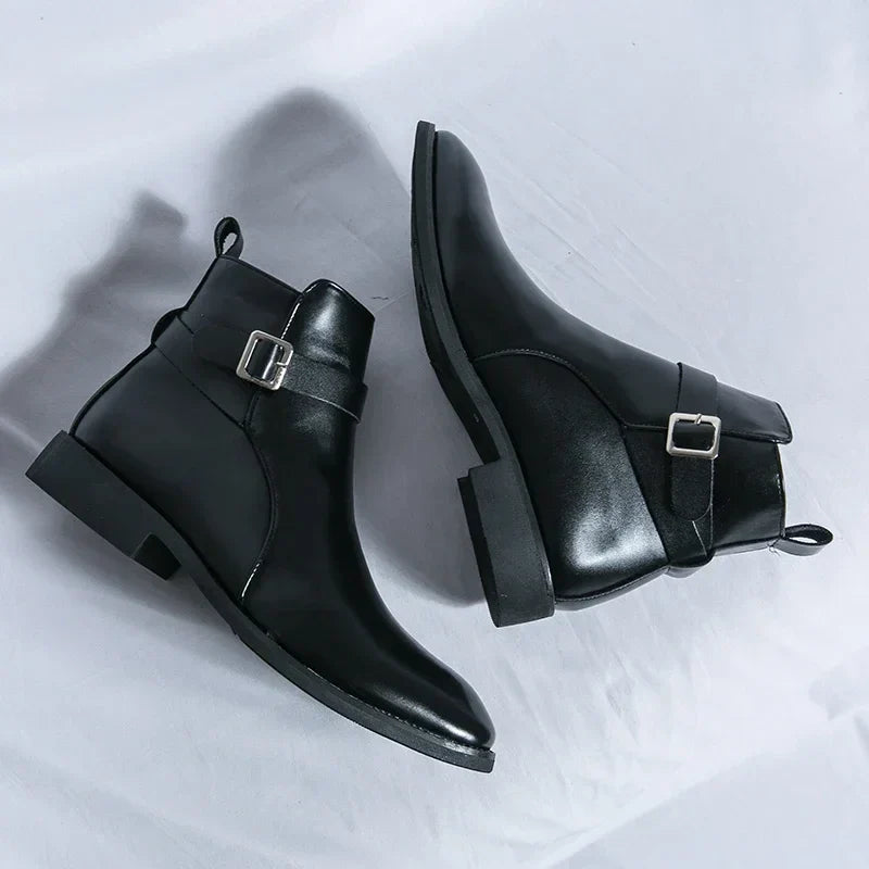 Men's Chelsea Boots in Supple Leather with Elasticated Side Gussets | Classic Ankle Boots for Smart Casual and Formal Occasions | Koossa