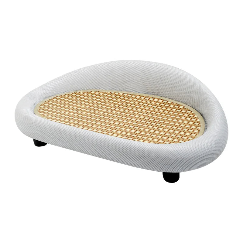 Cat Bed with Scratching Pad 2-in-1 Sisal Round Warm Cushion Kitten Scratcher Cosy Sleeping Basket Claw Sharpening Mat Natural | Koossa