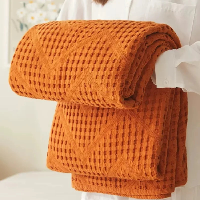 Lightweight Cotton Throw Blanket for Couch Bed Sofa All Season Breathable Woven Coverlet Bedspread Home Decor | Lonoma