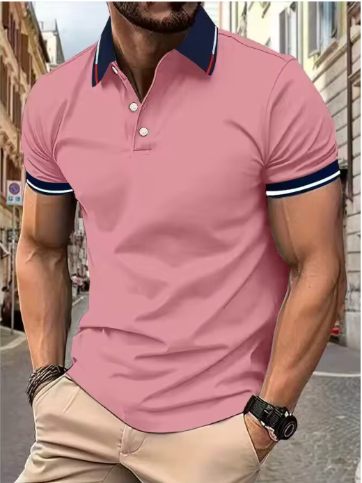 Men's Classic Polo Shirt with Button Placket — Smart Casual Top for Everyday Elegance & Refined Weekend Wear | Koossa