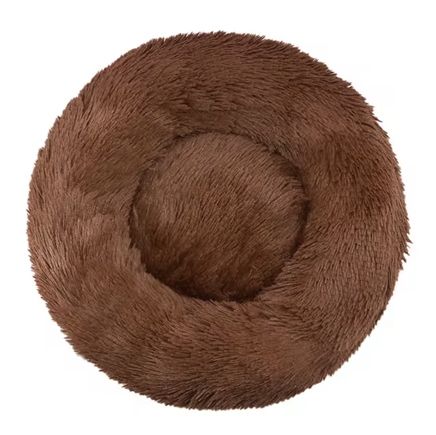 Fluffy Donut Dog Bed Plush Washable Anti-Slip Small Medium Large Dogs Cat Calming Round Bed Soft Faux Fur 40cm 50cm 60cm 70cm 80cm 90cm 100cm 110cm | Koossa