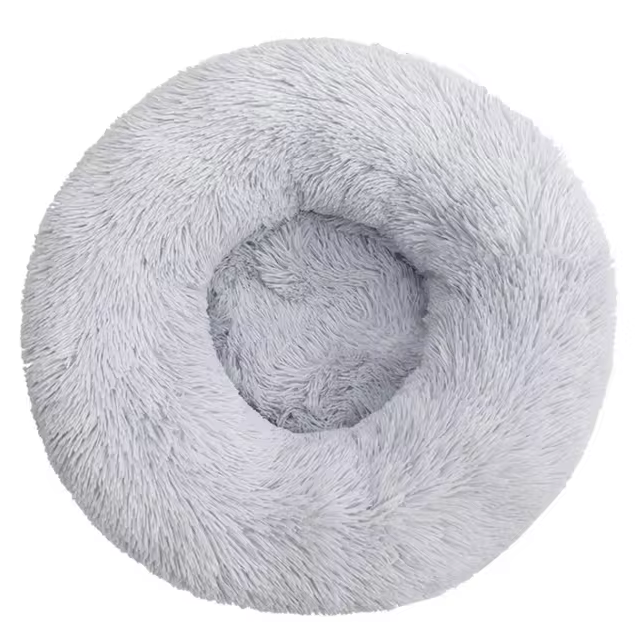 Fluffy Donut Dog Bed Plush Washable Anti-Slip Small Medium Large Dogs Cat Calming Round Bed Soft Faux Fur 40cm 50cm 60cm 70cm 80cm 90cm 100cm 110cm | Koossa