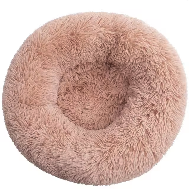 Fluffy Donut Dog Bed Plush Washable Anti-Slip Small Medium Large Dogs Cat Calming Round Bed Soft Faux Fur 40cm 50cm 60cm 70cm 80cm 90cm 100cm 110cm | Koossa