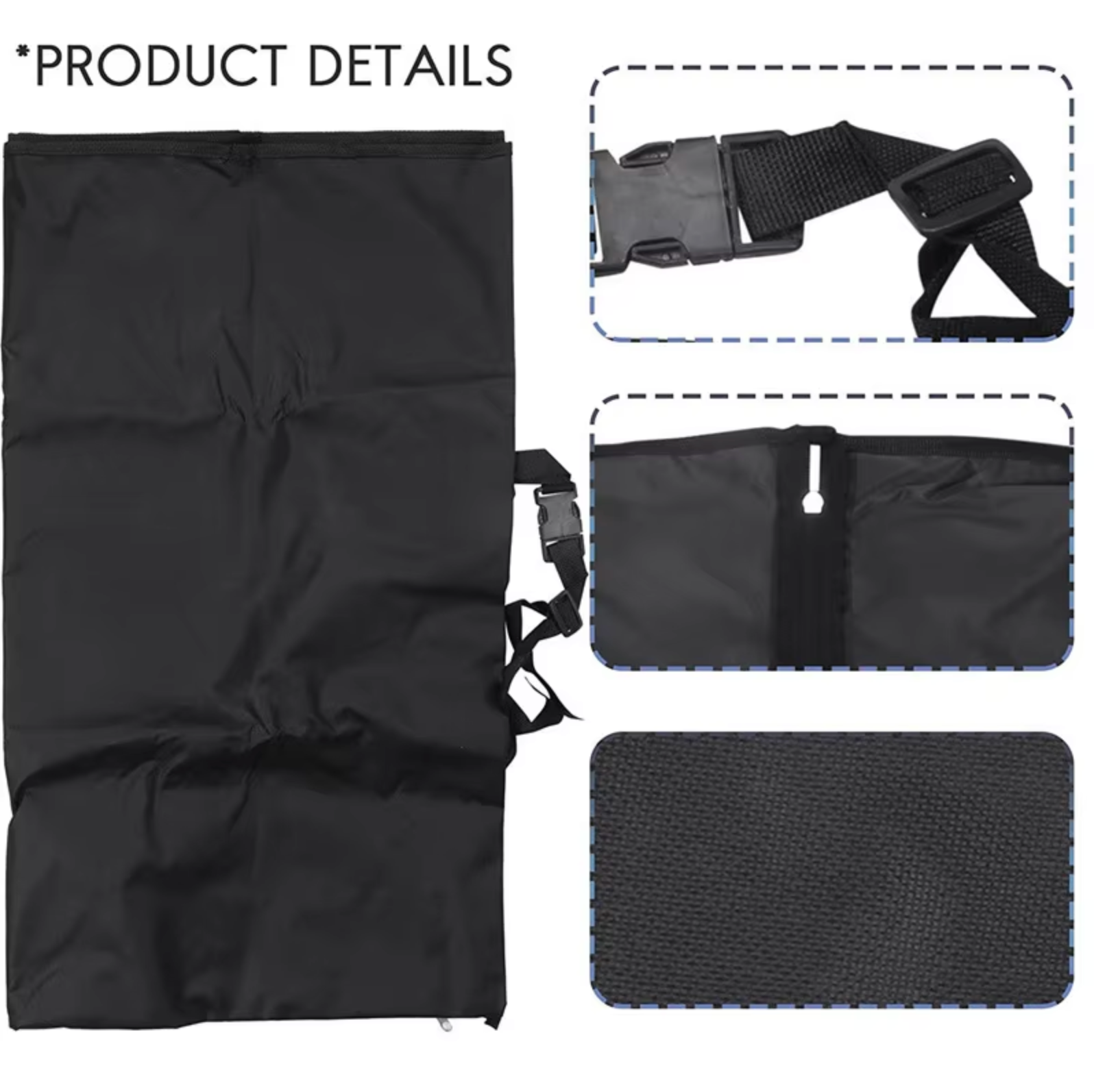 Dog Car Seat Cover Waterproof Oxford 132x142cm Rear Bench Hammock Black Pet Travel Protector Anti-Slip Scratch-Proof | Koossa