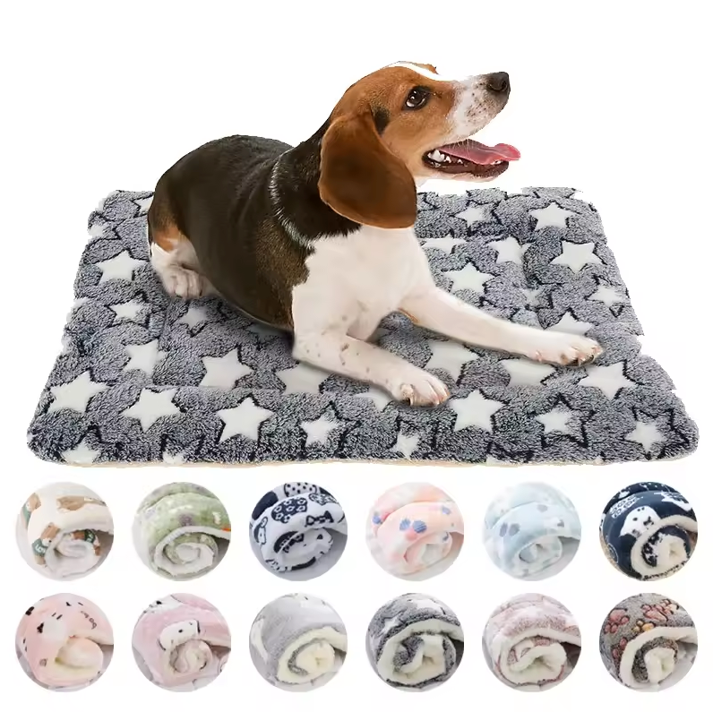 Pet Blanket Fleece Soft Washable XS–XXL Dog Cat Mat Bed Sofa Protector Light Grey Grey Blue Brown Navy Pink Rose Gold | Koossa