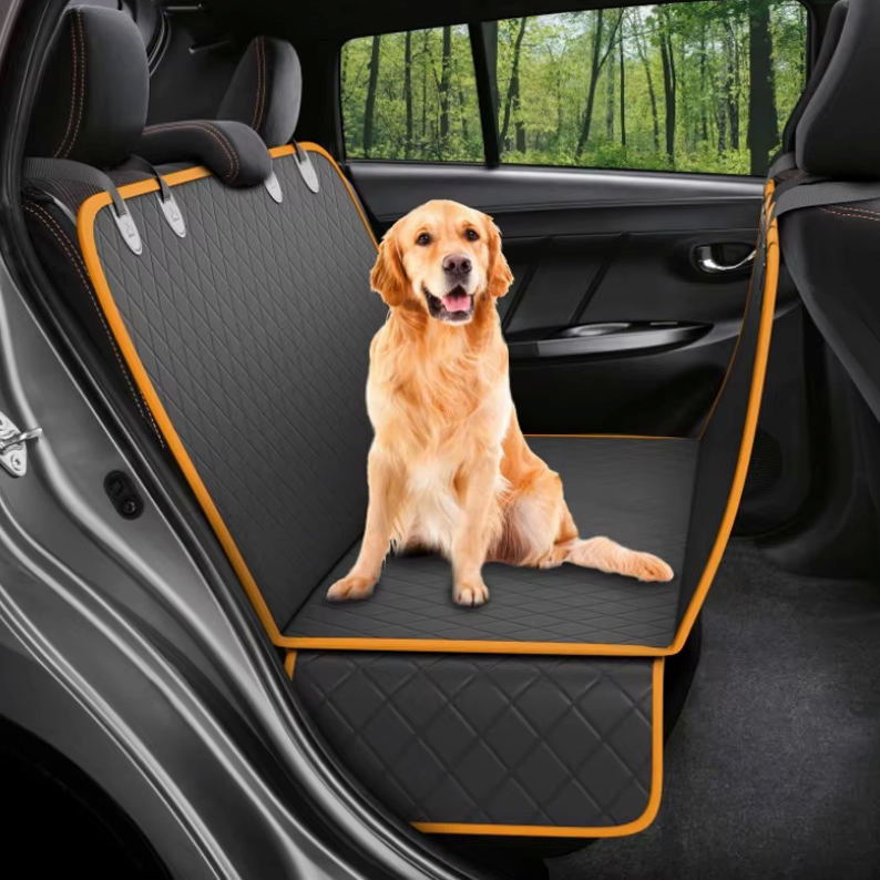 Dog Car Seat Cover 5-Layer 600D Oxford 135x147cm Waterproof Anti-Slip Rear Bench Hammock Black Pet Travel Protector | Koossa