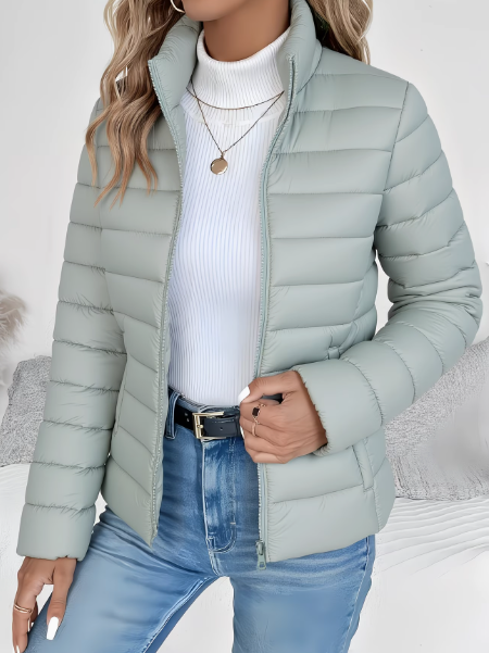 Women's Quilted Jacket Lightweight Wind-Resistant High Collar Spring Outerwear | Koossa