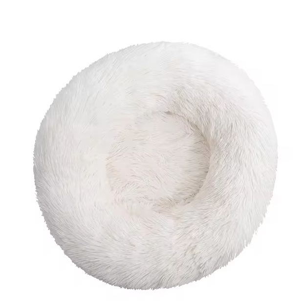Fluffy Donut Dog Bed Plush Washable Anti-Slip Small Medium Large Dogs Cat Calming Round Bed Soft Faux Fur 40cm 50cm 60cm 70cm 80cm 90cm 100cm 110cm | Koossa