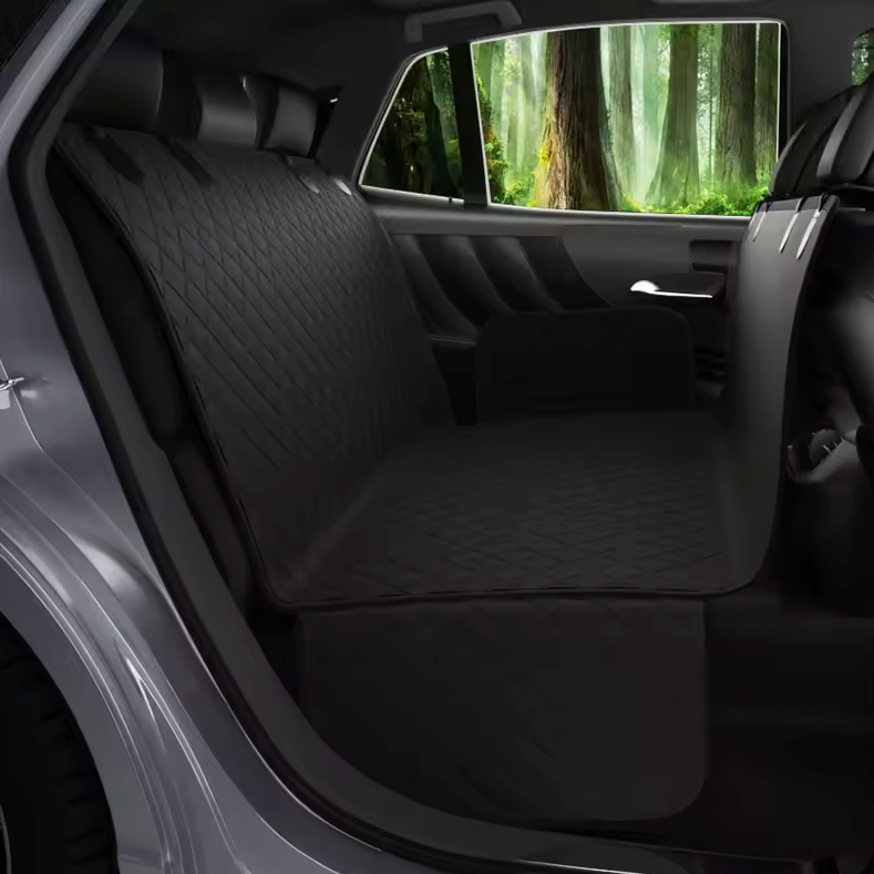 Dog Car Seat Cover 5-Layer 600D Oxford 135x147cm Waterproof Anti-Slip Rear Bench Hammock Black Pet Travel Protector | Koossa