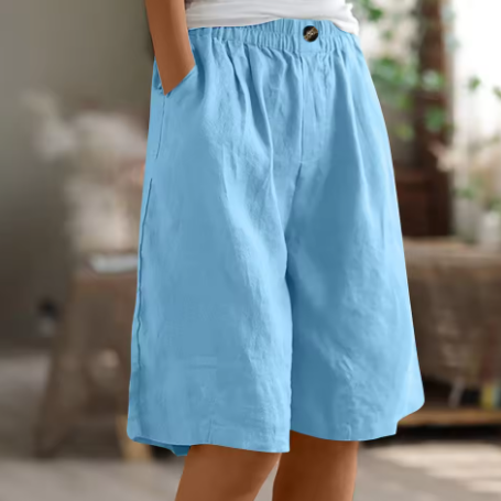 Relaxed Cotton Shorts in Thirteen Colours for Effortless Summer Days | Women's Casual Tailored Shorts | Koossa