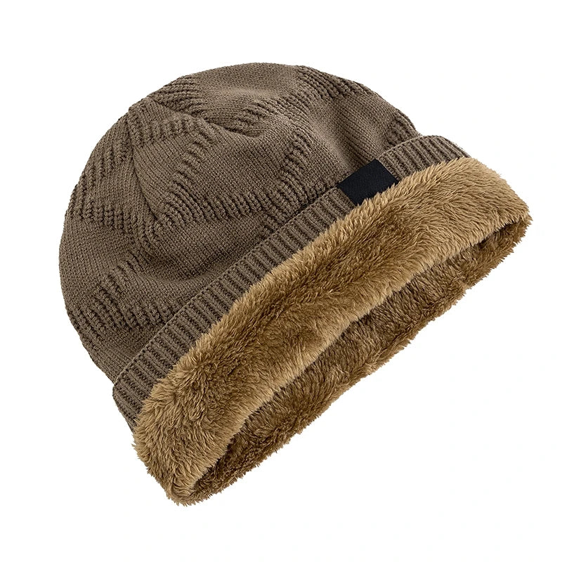 Fleece-Lined Knit Beanie Hat Unisex Winter Headwear Slouchy Warm Cap for Cold Weather Daily Wear | Lonoma