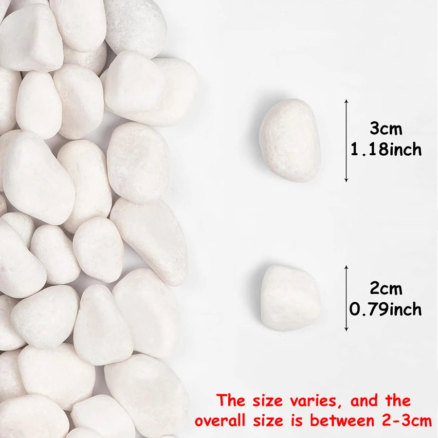 Polished White River Rocks for Landscaping 0.8-1.2 inch Natural Decorative Garden Pebbles for Yard Pathways Planters | Lonoma