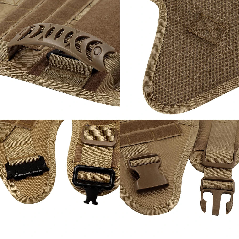 Tactical Dog Harness Heavy Duty Handle 1050D Nylon MOLLE No-Pull Adjustable Large Breeds Training Outdoor Walking Harness Metal D-Ring | Koossa